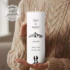 Hochzeitskerze Docht Bergleidenschaft Ø9 x 25 cm