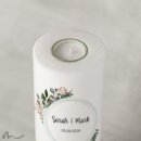 Hochzeitskerze Blätterprint Ø9 x 25 cm