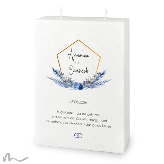 Hochzeitskerze Docht Boho Chic 17 x 25 cm