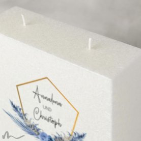 Hochzeitskerze Docht Boho Chic 17 x 25 cm