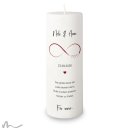 Hochzeitskerze Docht Infinity Heart Ø9 x 25 cm