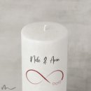Hochzeitskerze Docht Infinity Heart Ø9 x 25 cm