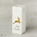 Weihnachtskerze Springender Hirsch 6 x 6 x 15 cm