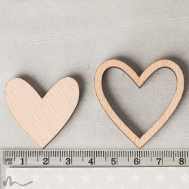 Dekoration Holzherzen-Set gemischt