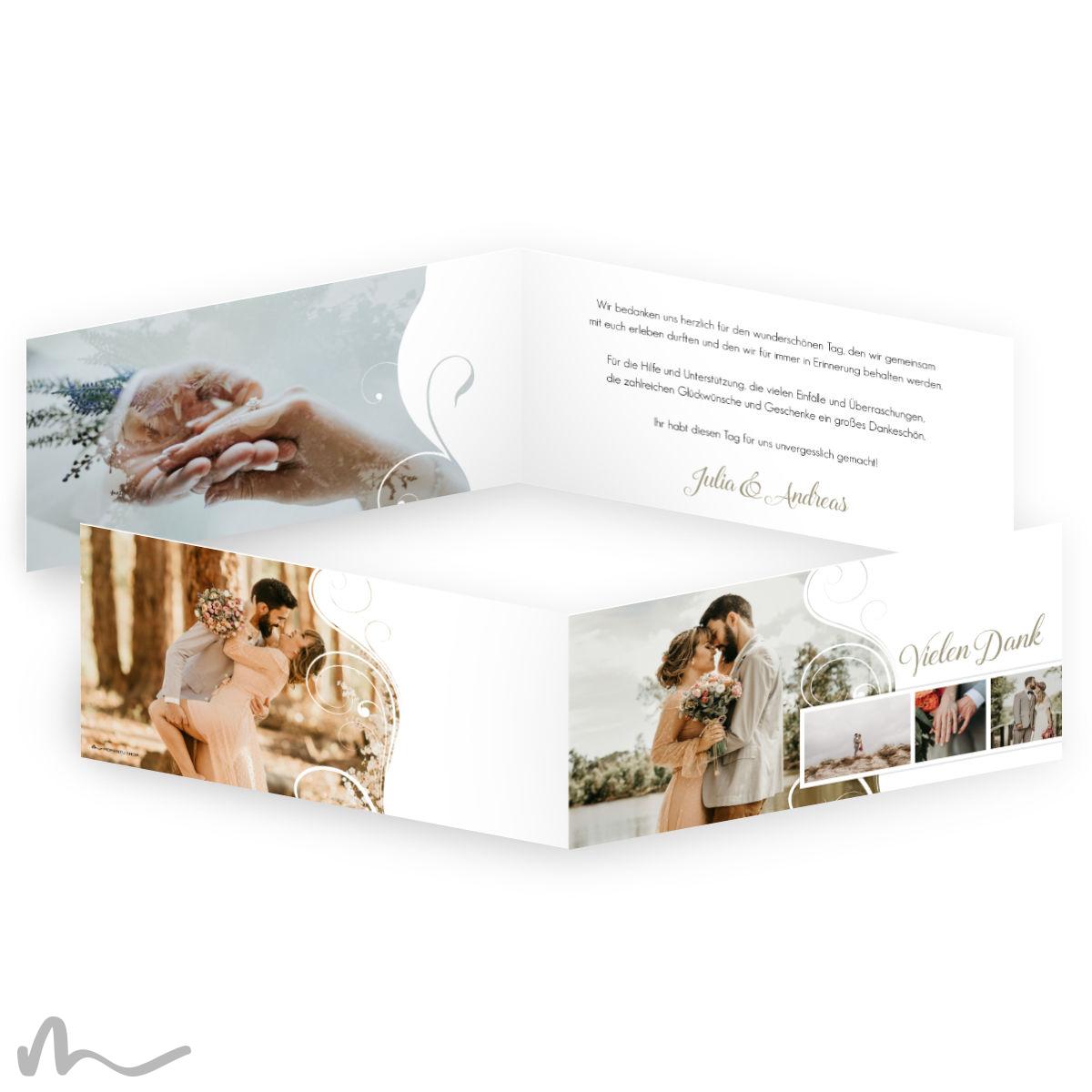Dankeskarte Hochzeit Imago 21 x 10 cm Klappkarte - Momentu