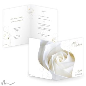 Menükarte Hochzeit Imago Rose 15 x 21 cm Klappkarte