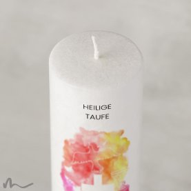 Taufkerze Holzelement Docht Abendrot Ø6 x 25 cm