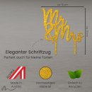 Cake Topper Mr und Mrs Schriftzug Gold Glitzer