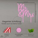 Cake Topper Mr und Mrs Schriftzug Pink Glitzer