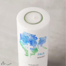 Konfirmationskerze Aquatöne Ø8 x 20 cm