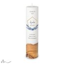 Taufkerze Holzelement Docht Boho Chic Ø6 x 25 cm
