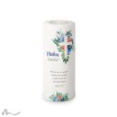 Kommunionkerze Florales Kreuz Blau Ø8 x 20 cm
