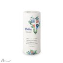 Konfirmationskerze Florales Kreuz Blau Ø8 x 20 cm