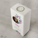 Konfirmationskerze Florales Kreuz 10 x 20 cm mit Foto