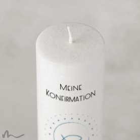 Konfirmationskerze Holzelement Docht Klares Wasser Ø6 x 25 cm