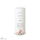 Konfirmationskerze Docht Total Floral Ø8 x 20 cm
