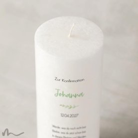 Konfirmationskerze Docht Total Floral Ø8 x 20 cm