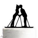 Cake Topper Skifahrer Schwarz