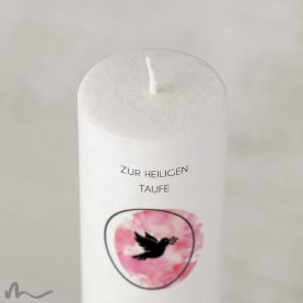 Taufkerze Holzelement Docht Kreisrund Ø6 x 25 cm