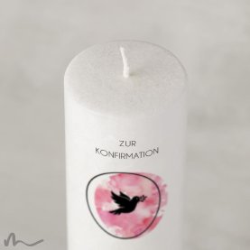 Konfirmationskerze Holzelement Docht Kreisrund Ø6 x 25 cm