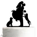 Cake Topper Sprung mit Hunden Schwarz