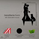 Cake Topper Brautpaar mit Hund Schwarz