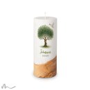 Taufkerze Holzelement Docht Lebensbaum Ø8 x 20 cm