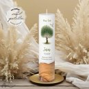 Taufkerze Holzelement Docht Lebensbaum Ø6 x 25 cm