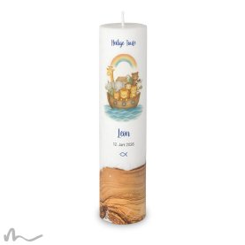 Taufkerze Holzelement Docht Arche Noah Ø6 x 25 cm