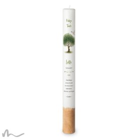 Taufkerze Holzelement Docht Lebensbaum Ø4 x 40 cm