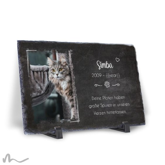 Trauerstein Tierisch Pfoten 29 x 19 cm