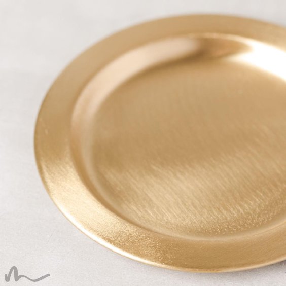 Kerzenteller Messing gebürstet gold Ø 11 cm zweite Wahl