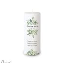 Hochzeitskerze Docht Greenery Ø8 x 20 cm