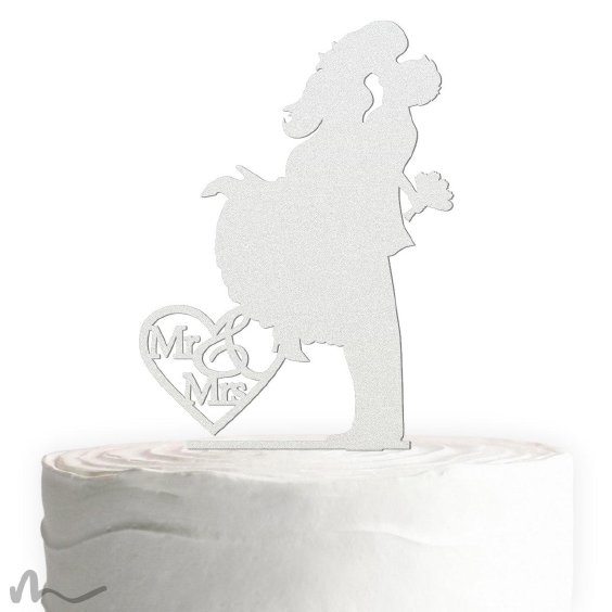 Cake Topper Sprung Satiniert