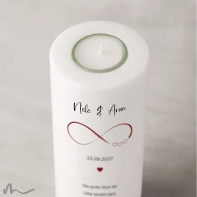 Hochzeitskerze Infinity Heart Ø8 x 20 cm