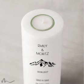 Hochzeitskerze Bergleidenschaft Ø8 x 20 cm