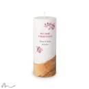 Hochzeitskerze Holzelement Docht Magnolie Ø8 x 20 cm