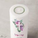 Hochzeitskerze Florales Kreuz Ø8 x 20 cm