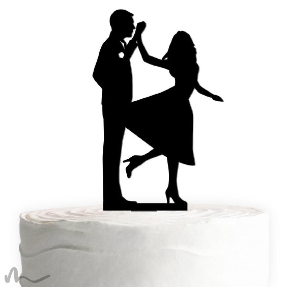 Cake Topper Tanz Schwarz