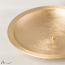 Kerzenteller Messing gebürstet mit Dorn gold Ø 10 cm zweite Wahl
