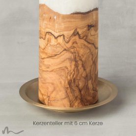 Kerzenteller Messing gebürstet mit Dorn gold Ø 10 cm zweite Wahl