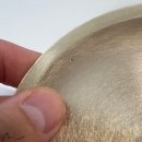 Kerzenteller Messing gebürstet mit Dorn gold Ø 10 cm zweite Wahl