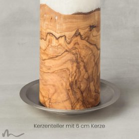 Kerzenteller Messing gebürstet mit Dorn silber Ø 10 cm