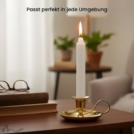 Kerzenleuchter Messing gebürstet gold Ø 10.5 cm