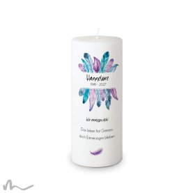 Trauerkerze Docht Federn Ø8 x 20 cm