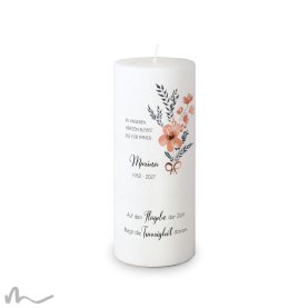 Trauerkerze Docht Blumig Ø8 x 20 cm