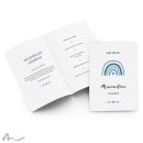 Kirchenheft Taufe Regenbogen Blautöne 15 x 21 cm