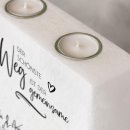 Hochzeitskerze Holzelement Gemeinsamer Weg 20 x 20 cm