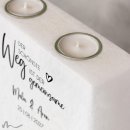 Hochzeitskerze breites Holzelement Gemeinsamer Weg 20 x 20 cm