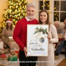 Geldgeschenk Poster Frohe Weihnachten Zweig Zapfen Gold